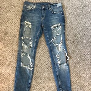 Zara ripped boyfriend jeans